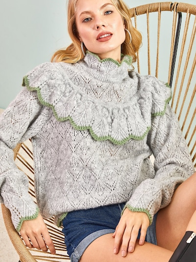 szürke / zöld Bianco Lucci Pulóver, Termék nézet