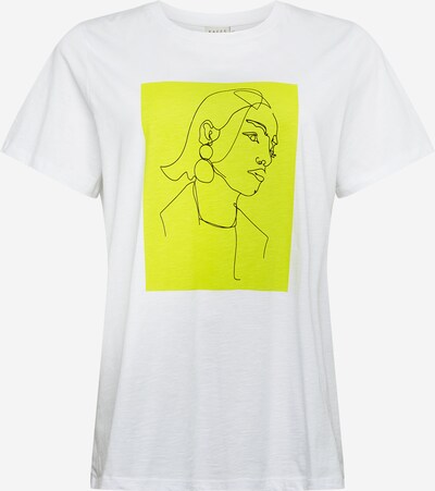 KAFFE CURVE T-shirt 'RANDI' en jaune / blanc, Vue avec produit
