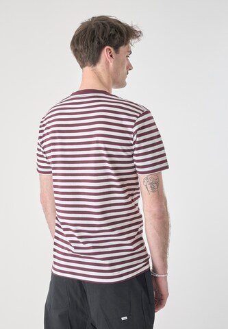 Cleptomanicx Shirt 'Ligull Stripe' in Red