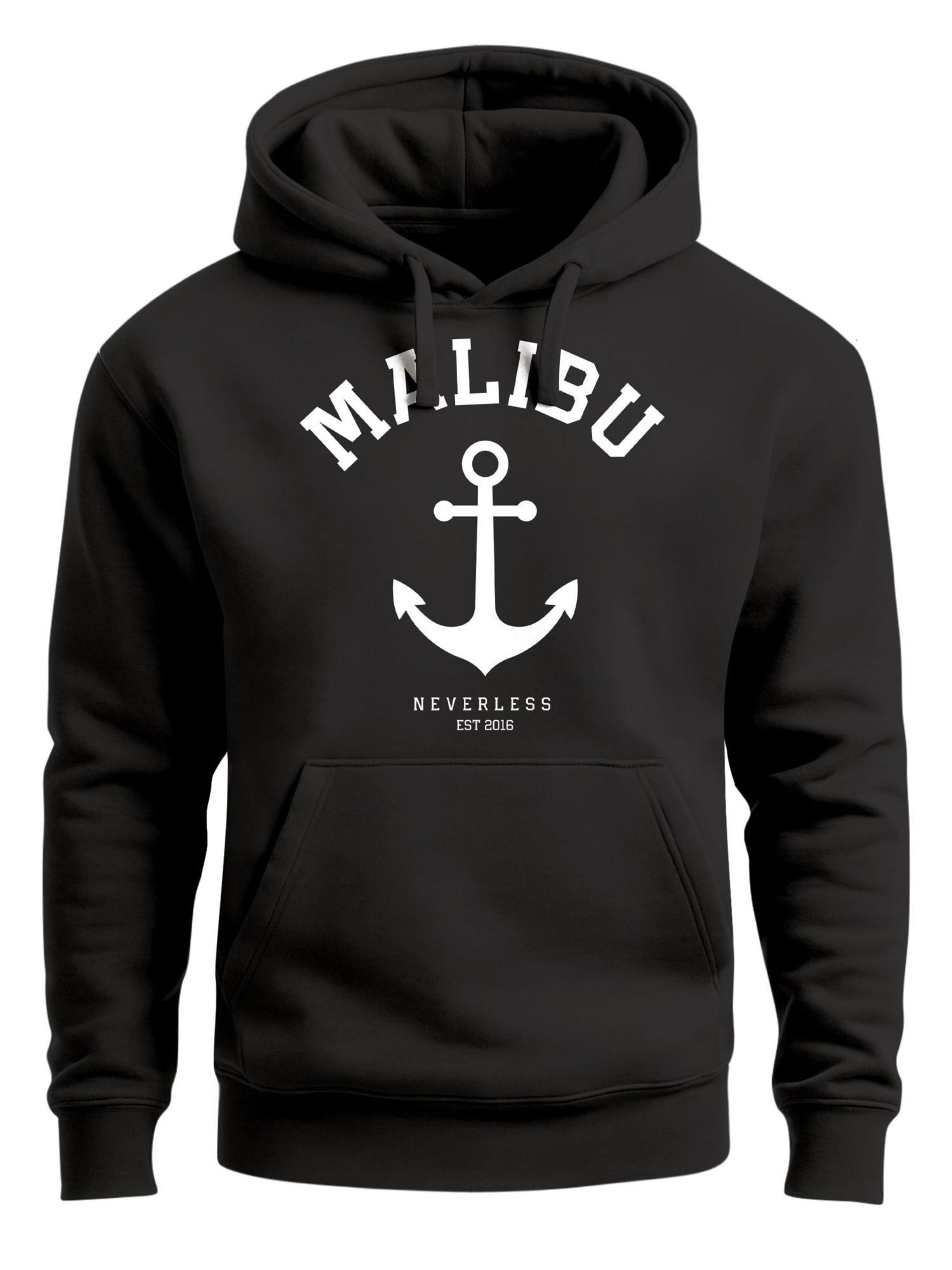 Neverless Sweatshirt 'Malibu Anker' in Black: front