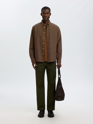 SELECTED Regular Fit Hemd 'Rick' in Braun