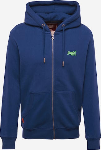 Superdry Кофта на молнии 'Essential' в Синий: спереди