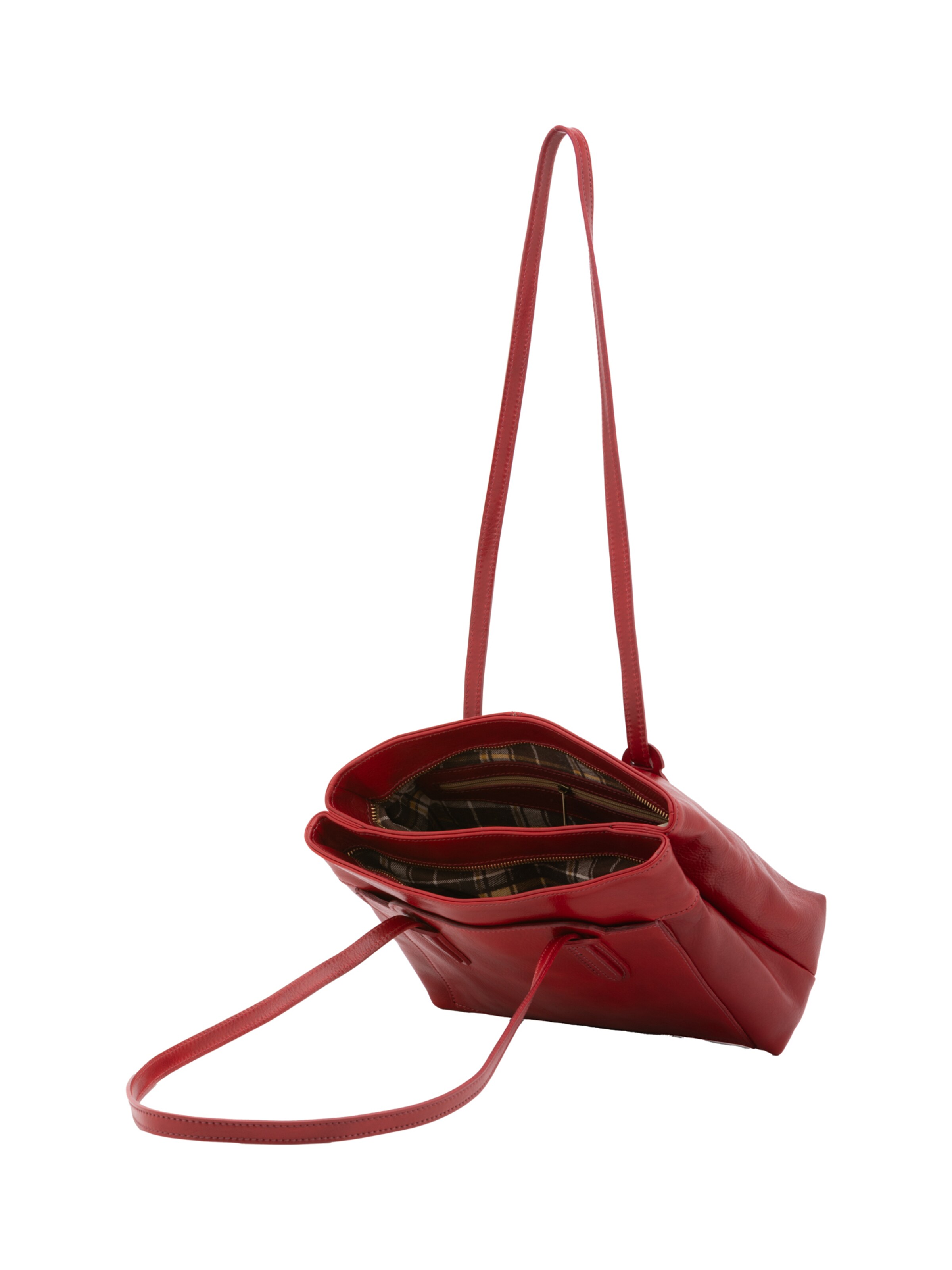 Borsa a spalla 'Borsa a Spalla Donna Vera Pelle Vacchetta - Chiusura Zip' di I Fratelli in rosso
