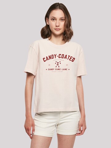 F4NT4STIC Shirt 'Weihnachten Candy Coated Christmas' in Roze: voorkant