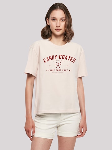 F4NT4STIC Shirt 'Weihnachten Candy Coated Christmas' in Roze: voorkant