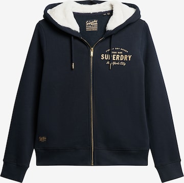 Superdry Zip-Up Hoodie in Blue: front