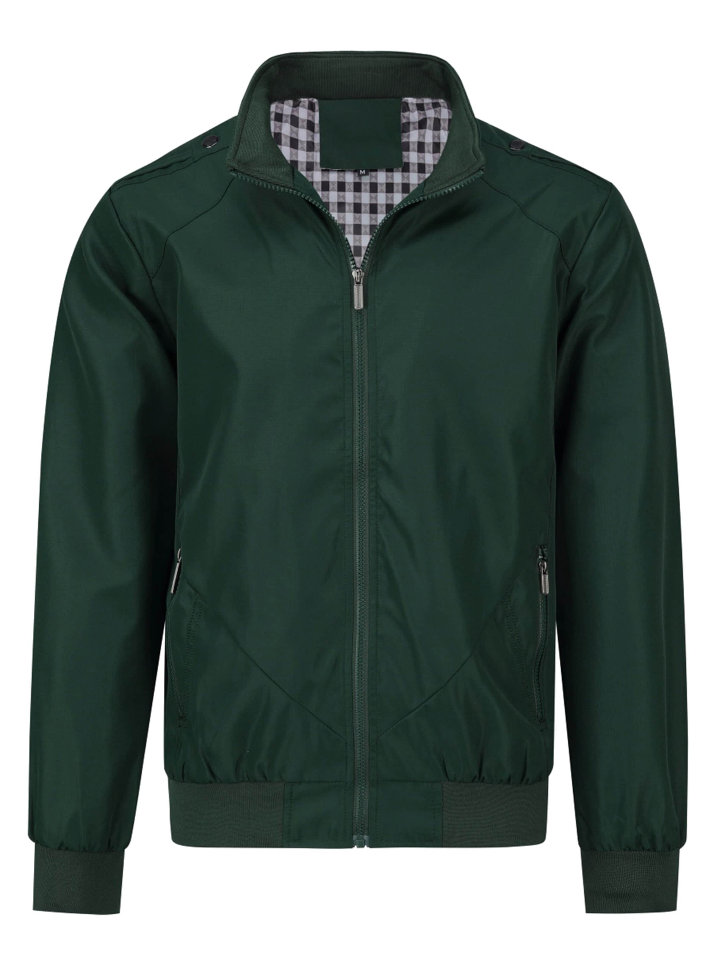 YOUTHUP Between-Season Jacket 'Stehkragen' in Green: front