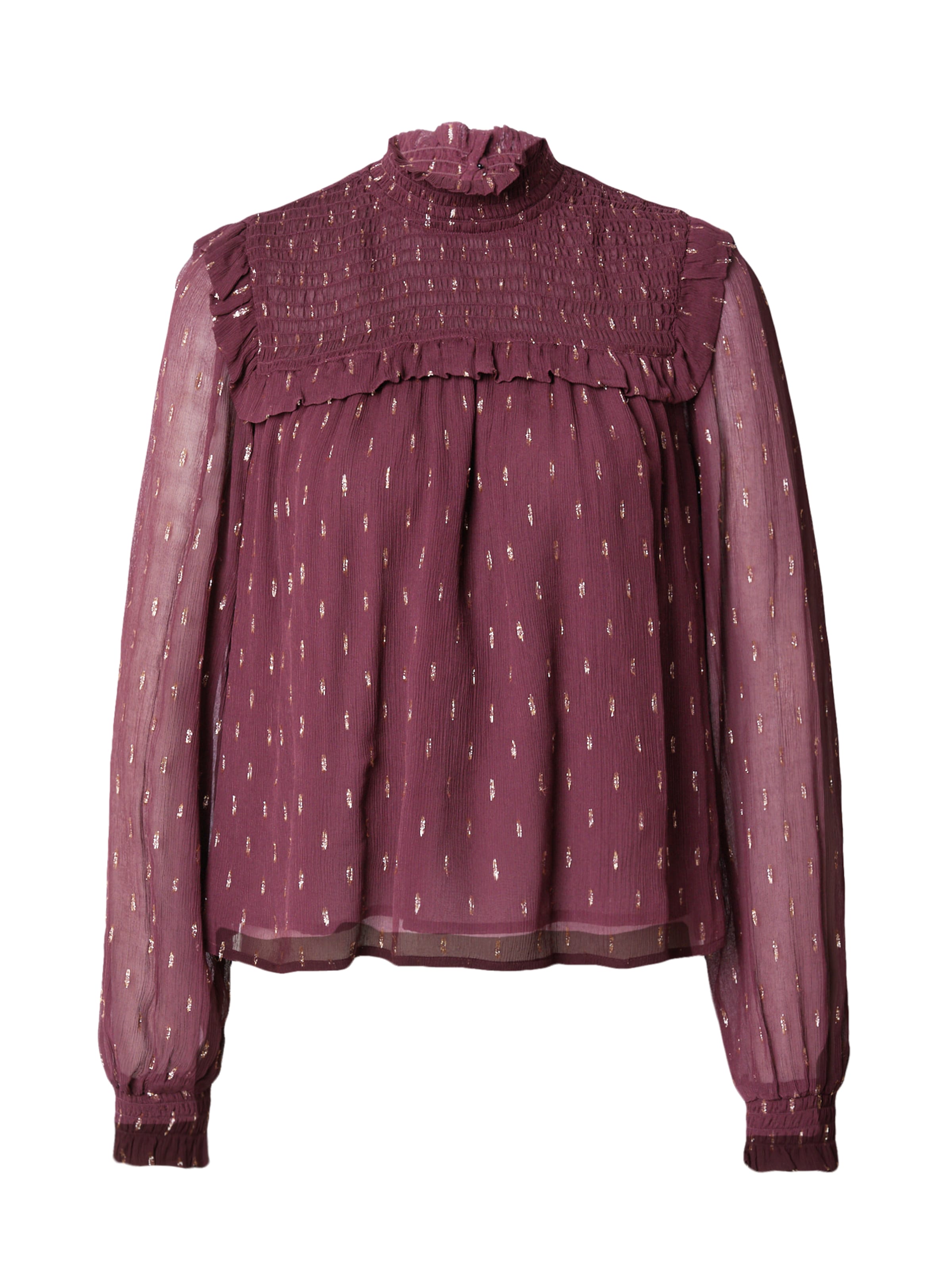 SCOTCH & SODA Bluse 'LUREX SMOCK' in Lila: Vorderseite