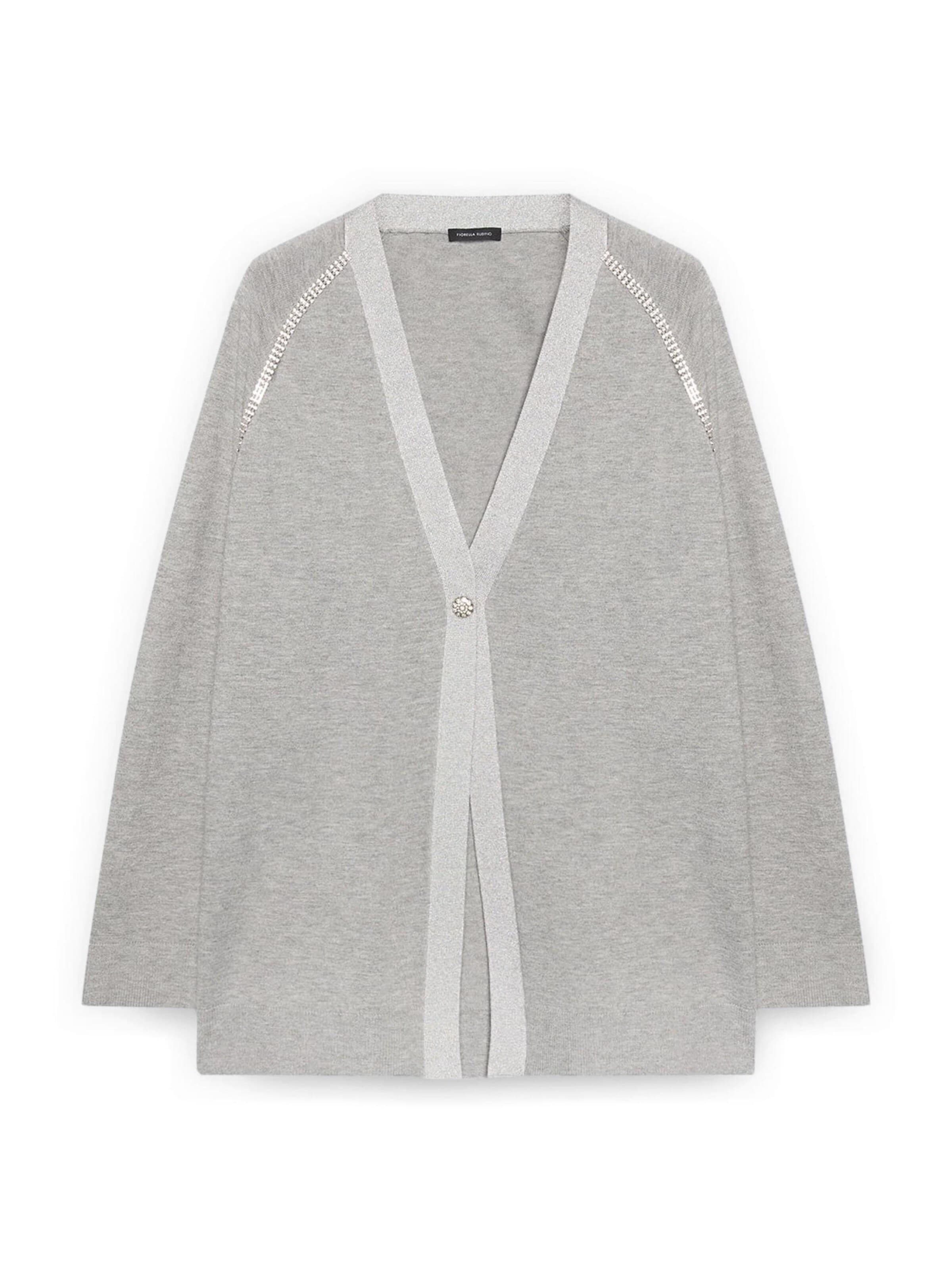 Fiorella Rubino Knit cardigan in Grey: front