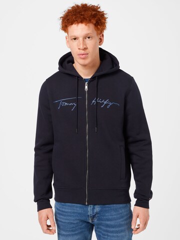 TOMMY HILFIGER - Sudadera con cremallera en azul: frente