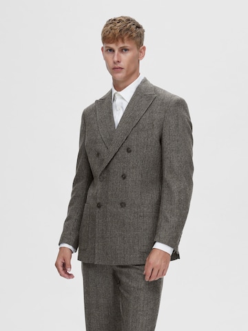 Manteau mi-saison SELECTED HOMME en gris : devant