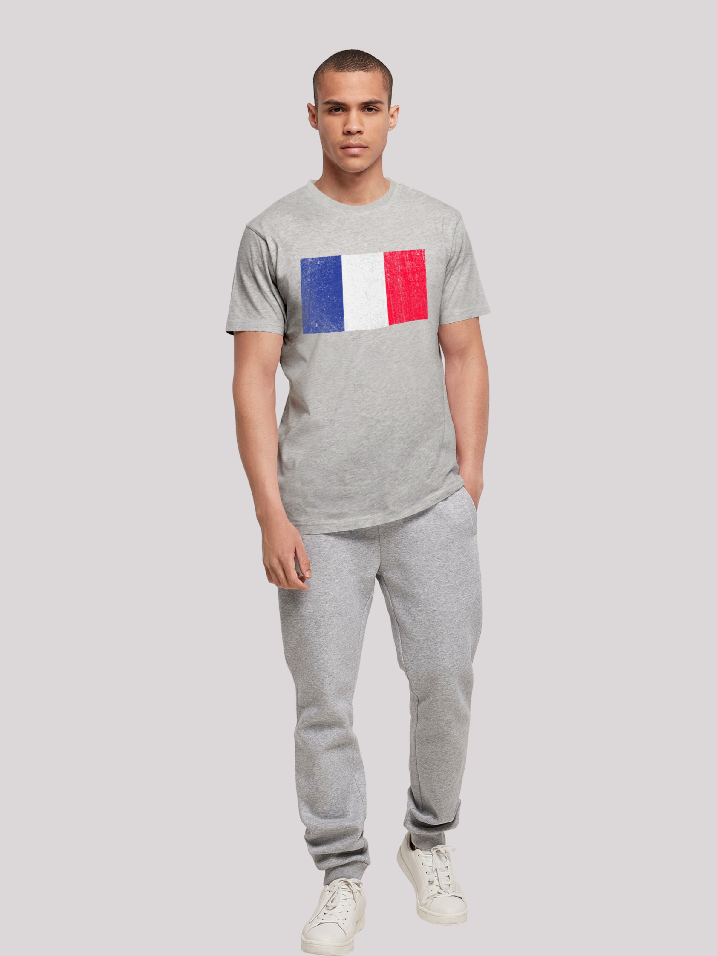 F4NT4STIC Shirt \'Frankreich Flagge France distressed\' in Grau | ABOUT YOU