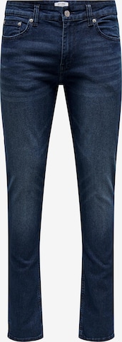 Slimfit Jeans 'LOOM' de la Only & Sons pe albastru: față