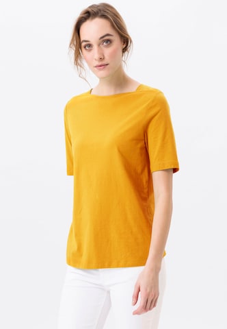 Green Cotton Shirt in Yellow: front