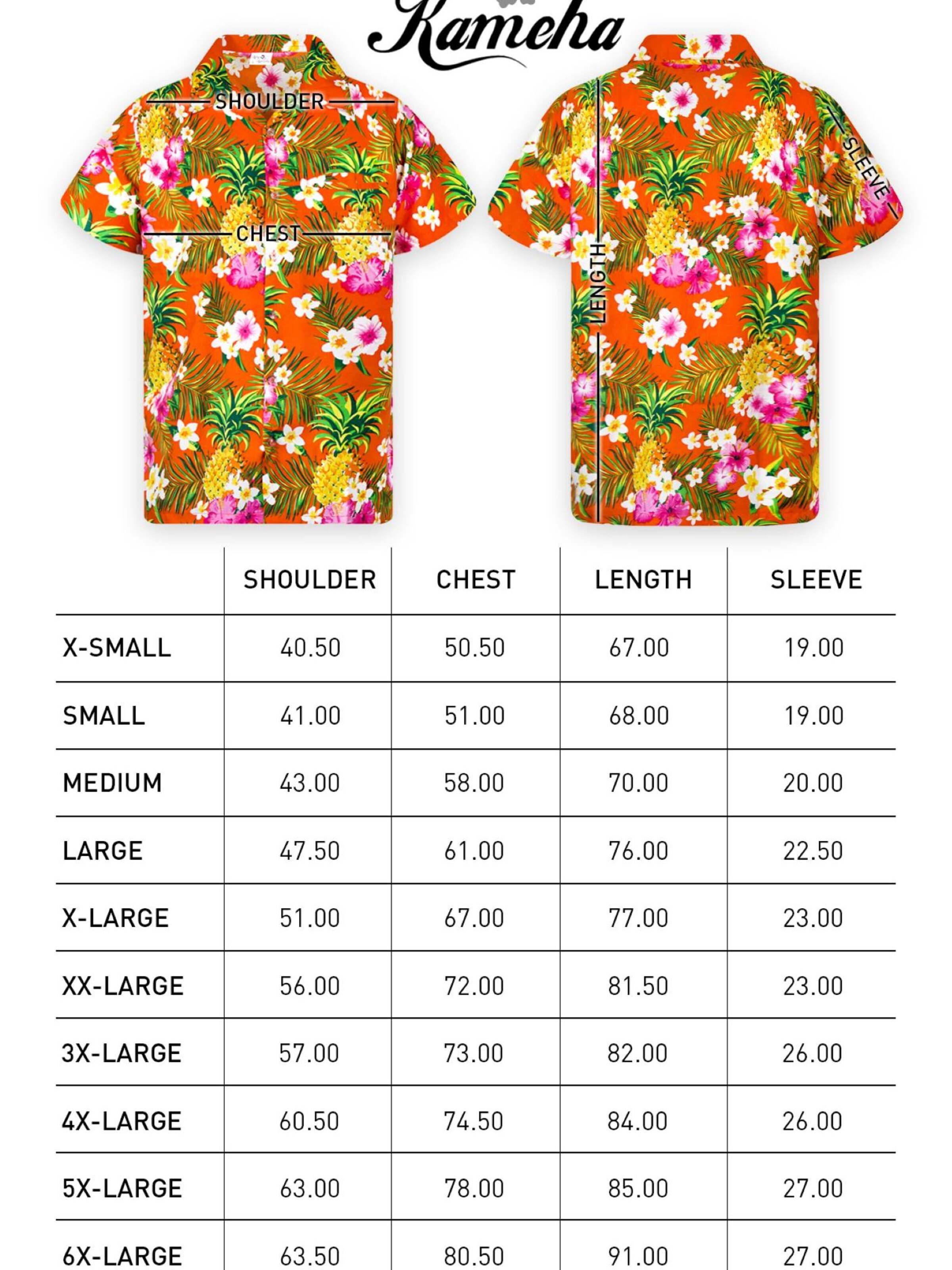 King Kameha Shirt 'Pineapple Flowers' in Orange