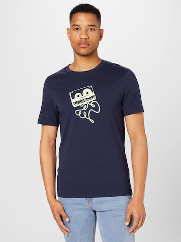 T-Shirt 'JAMES CASETTE' ARMEDANGELS en bleu : devant