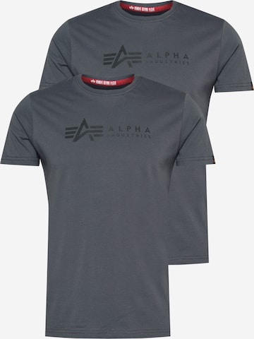 T-Shirt ALPHA INDUSTRIES en gris : devant