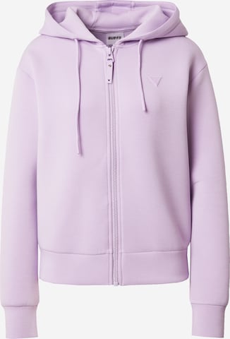 GUESS Athletic Zip-Up Hoodie 'ALLIE' in Purple: front