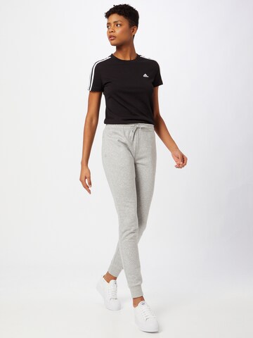 ADIDAS SPORTSWEAR Tapered Workout Pants 'Essentials Fleece Logo' in Grey