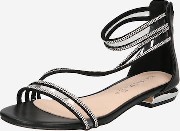 Kharisma Strap Sandals in Black: front