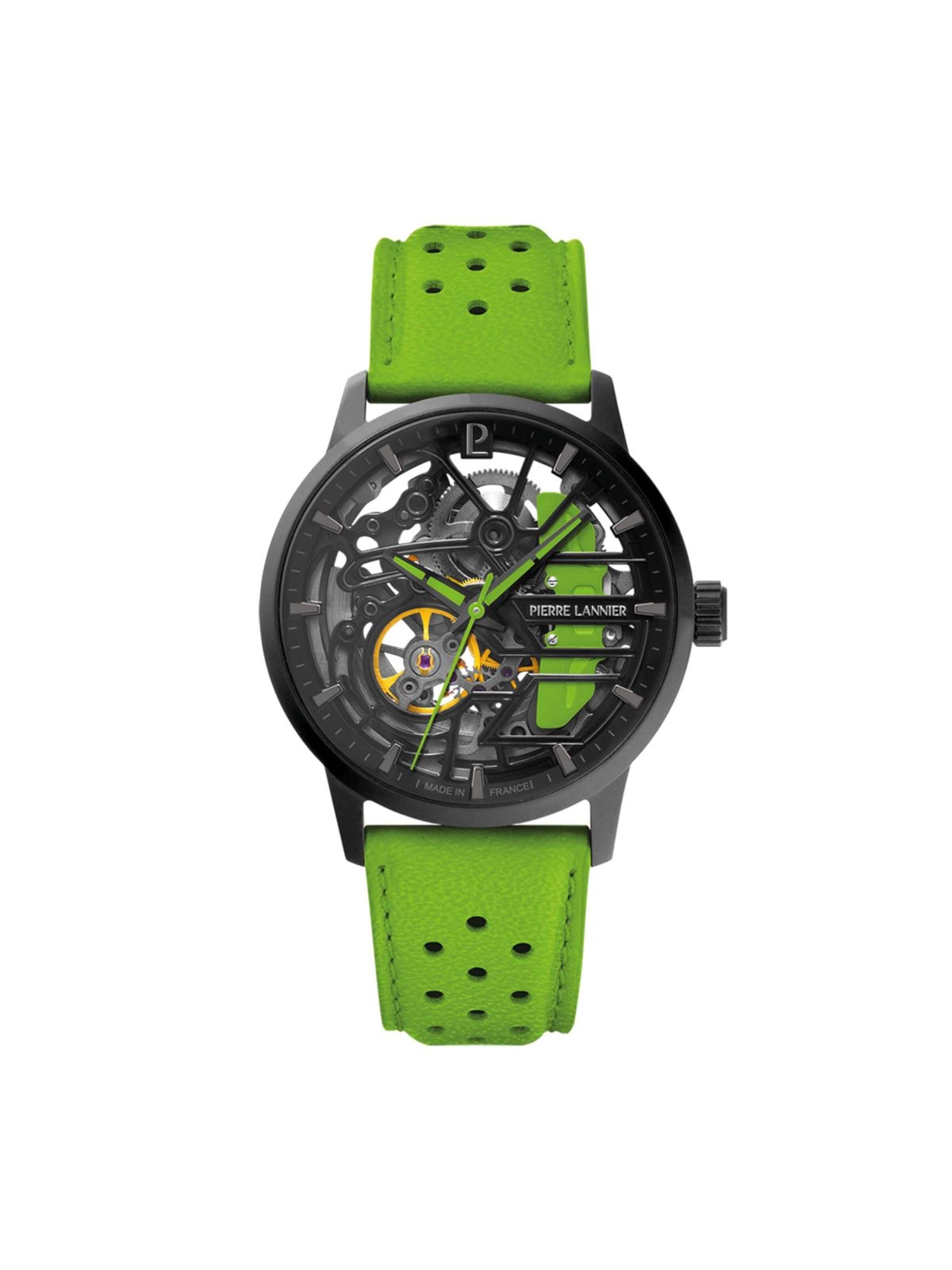 Pierre Lannier Analoog horloge 'Automatic watch Paddock' in Zwart: voorkant