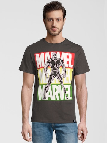 Recovered Shirt 'Marvel Black Panther' in Grey: front