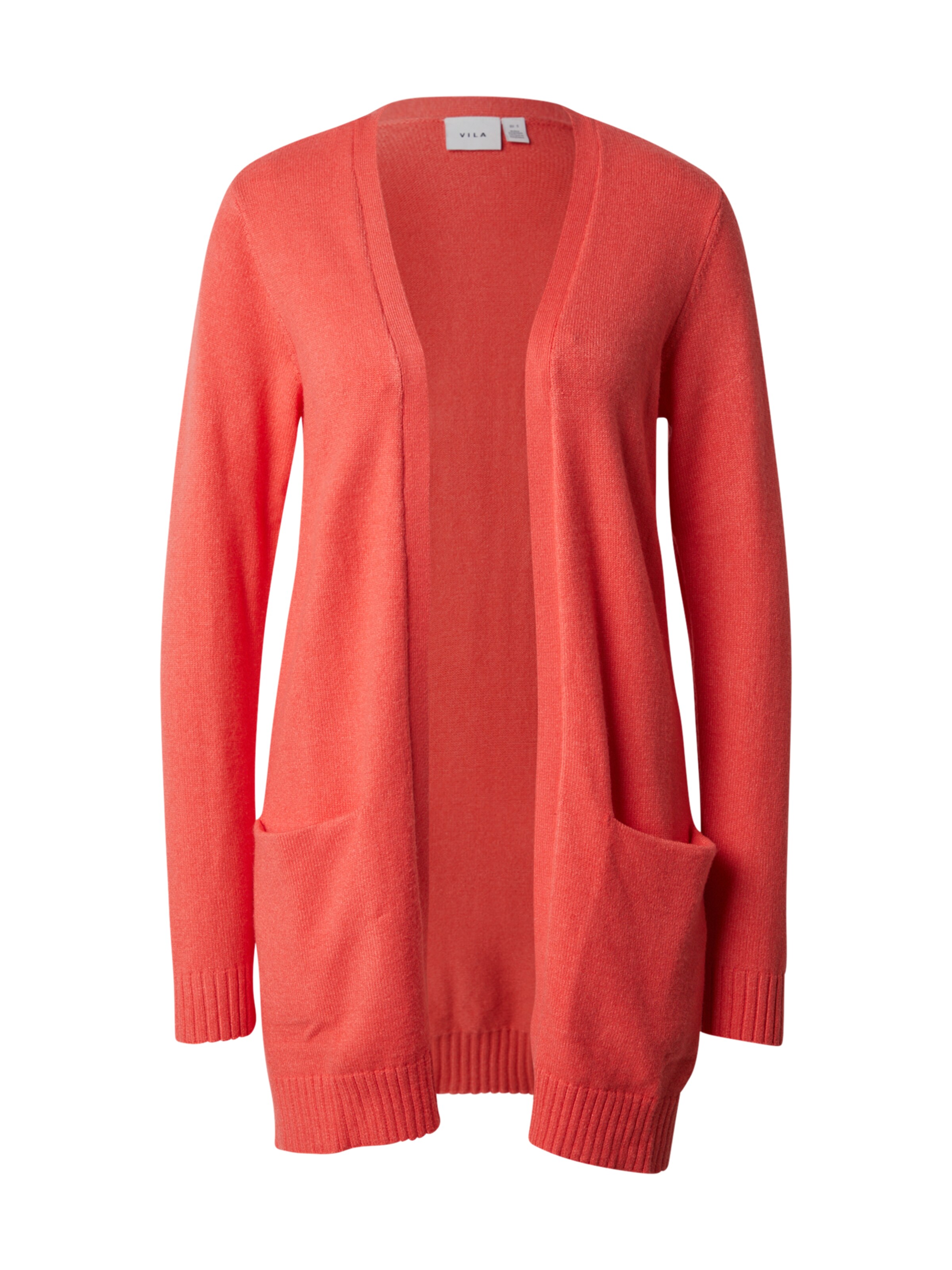VILA Плетена жилетка 'VIRil' в червено: отпред
