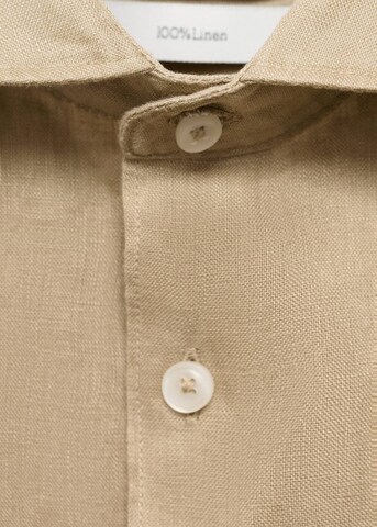 MANGO MAN Regular fit Button Up Shirt 'Tucan' in Beige