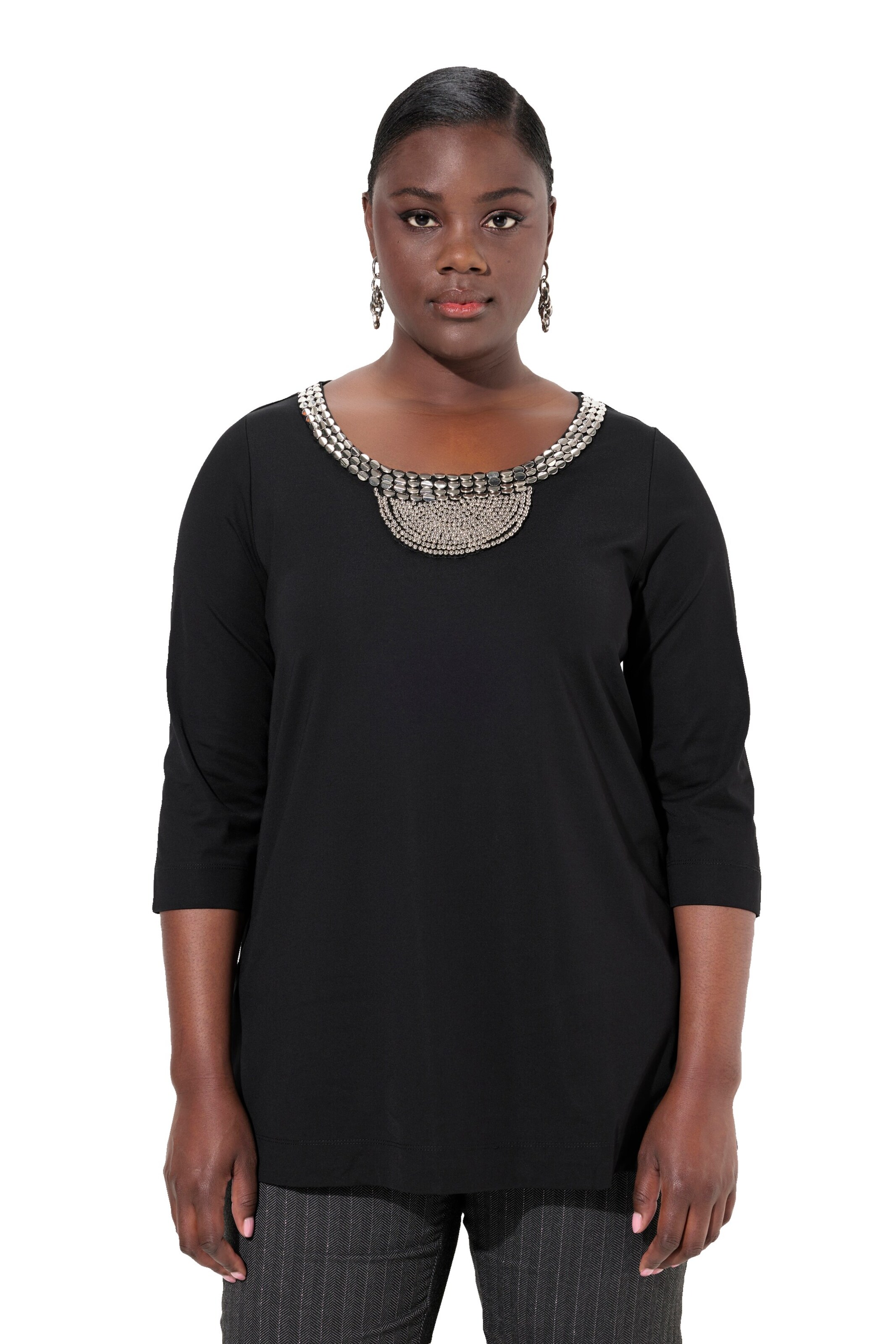 Ulla Popken Shirt in Schwarz: Vorderseite