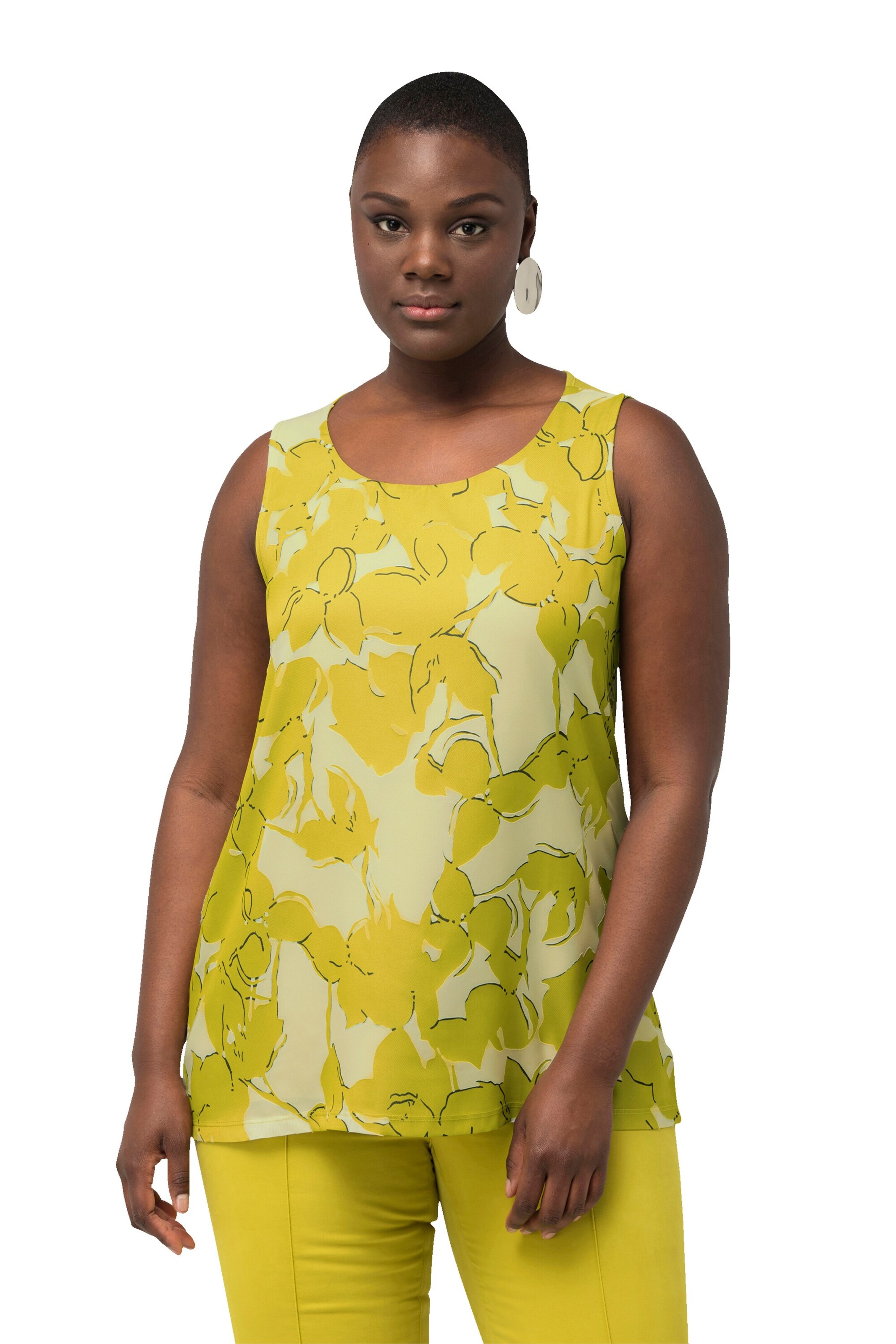 Ulla Popken Blouse in Geel: voorkant