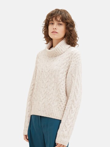 Pull-over TOM TAILOR en beige : devant