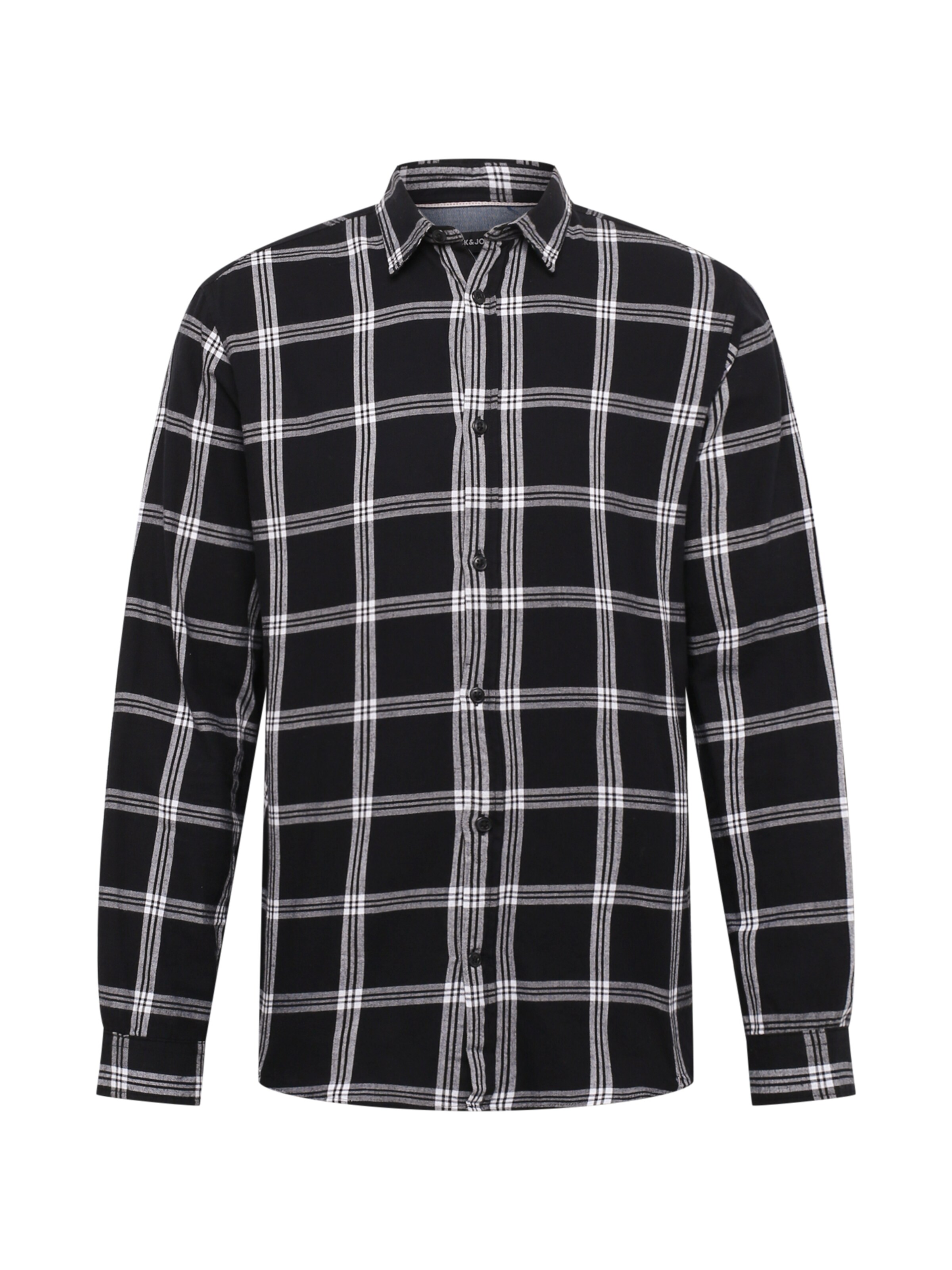 JACK & JONES Skjorta 'JJGingIham' i svart: framsida