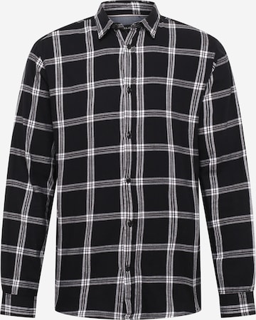 JACK & JONES Button Up Shirt 'GingIham' in Black: front