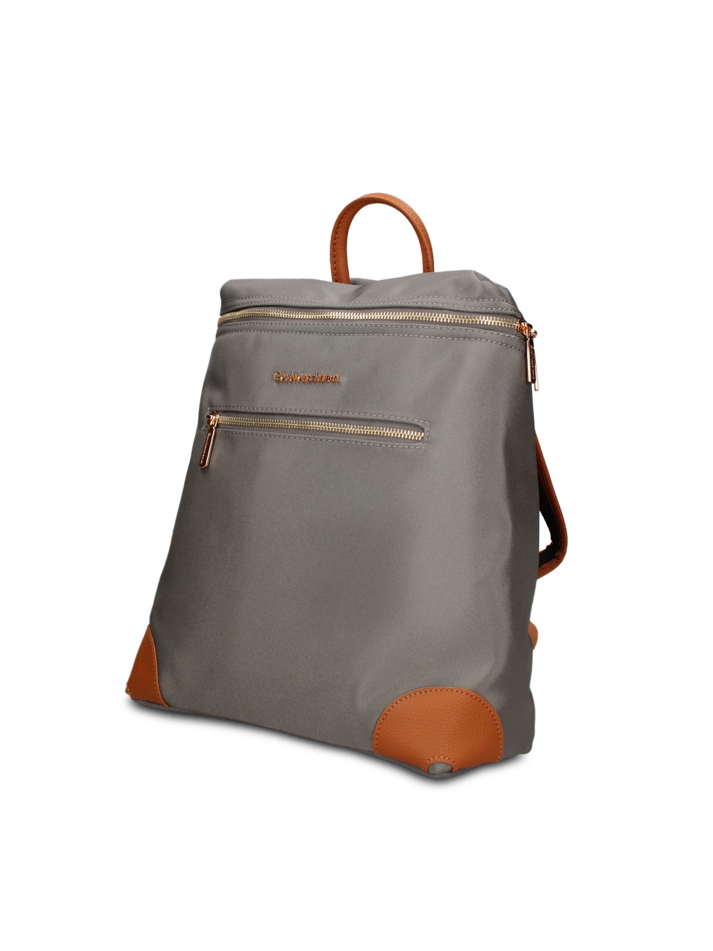 Zaino 'Zaino Vegan Leather Gianmarco Venturi - e con Zip' di GianMarco Venturi in grigio: frontale