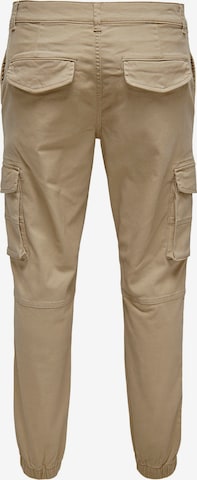 Only & Sons Tapered Cargobroek 'Carter' in Beige