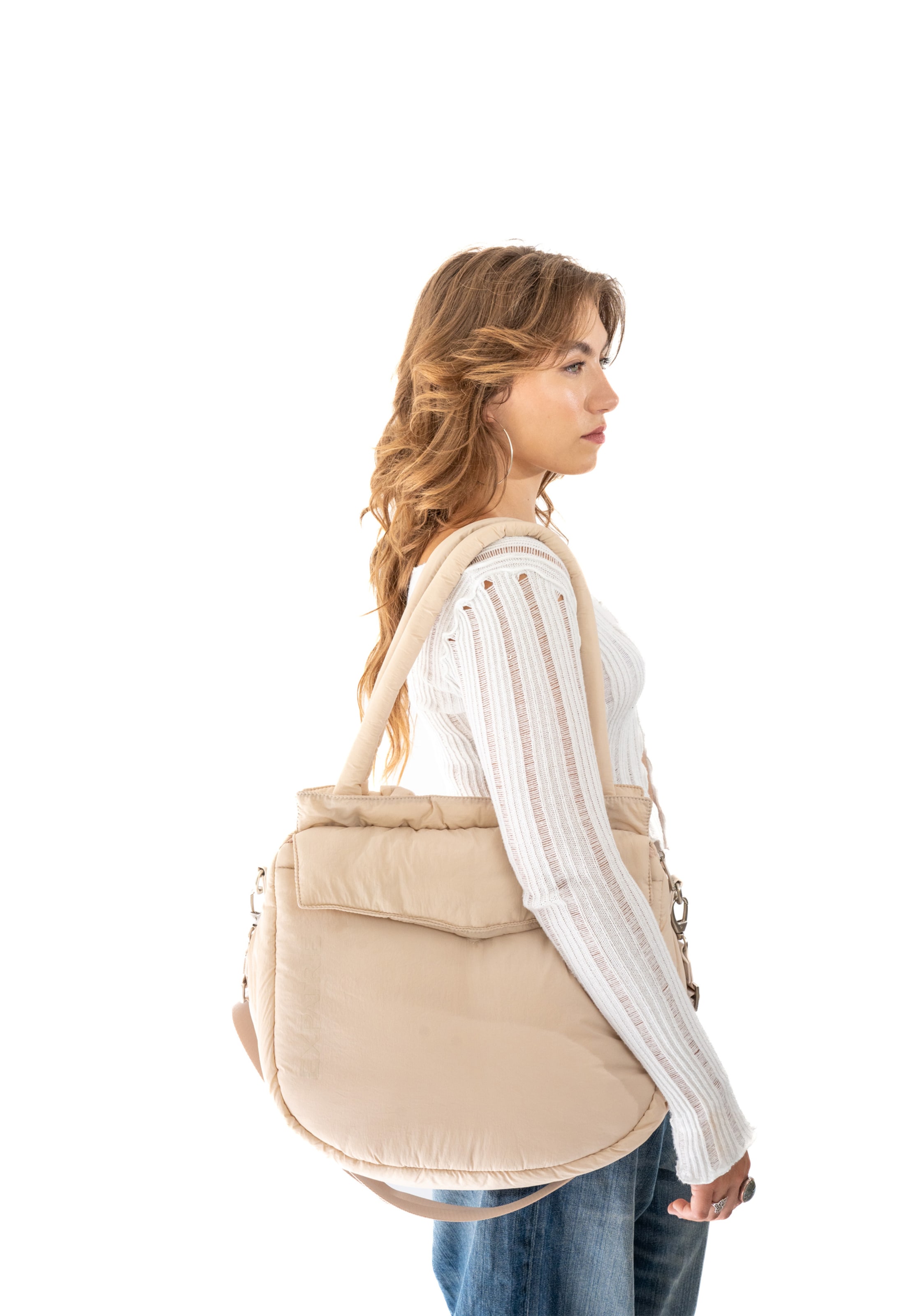 Expatrié Shopper 'Poppy' i beige: forside