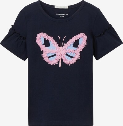TOM TAILOR Camiseta en azul noche / azul claro / rosa claro, Vista del producto