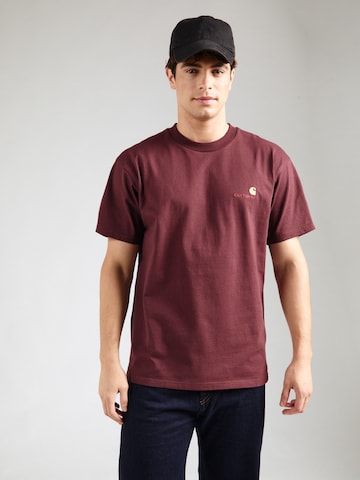 Carhartt WIP - Camiseta 'American Script' en rojo: frente