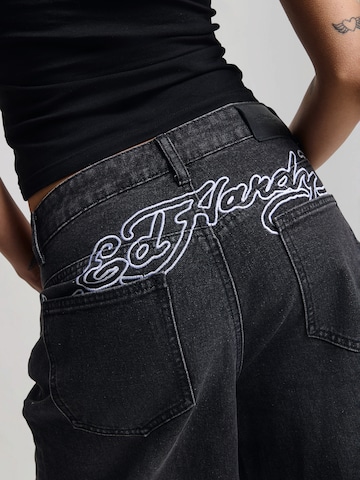 Wide leg Jeans de la Ed Hardy pe negru