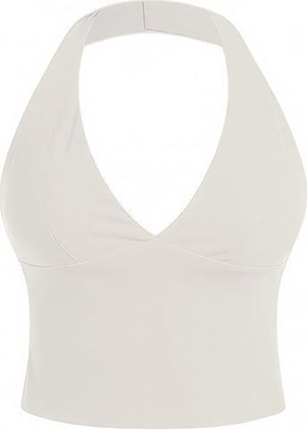 GOD SAVE QUEENS Sporttop 'Second Skin Studio Halter Top' in Beige: Vorderseite