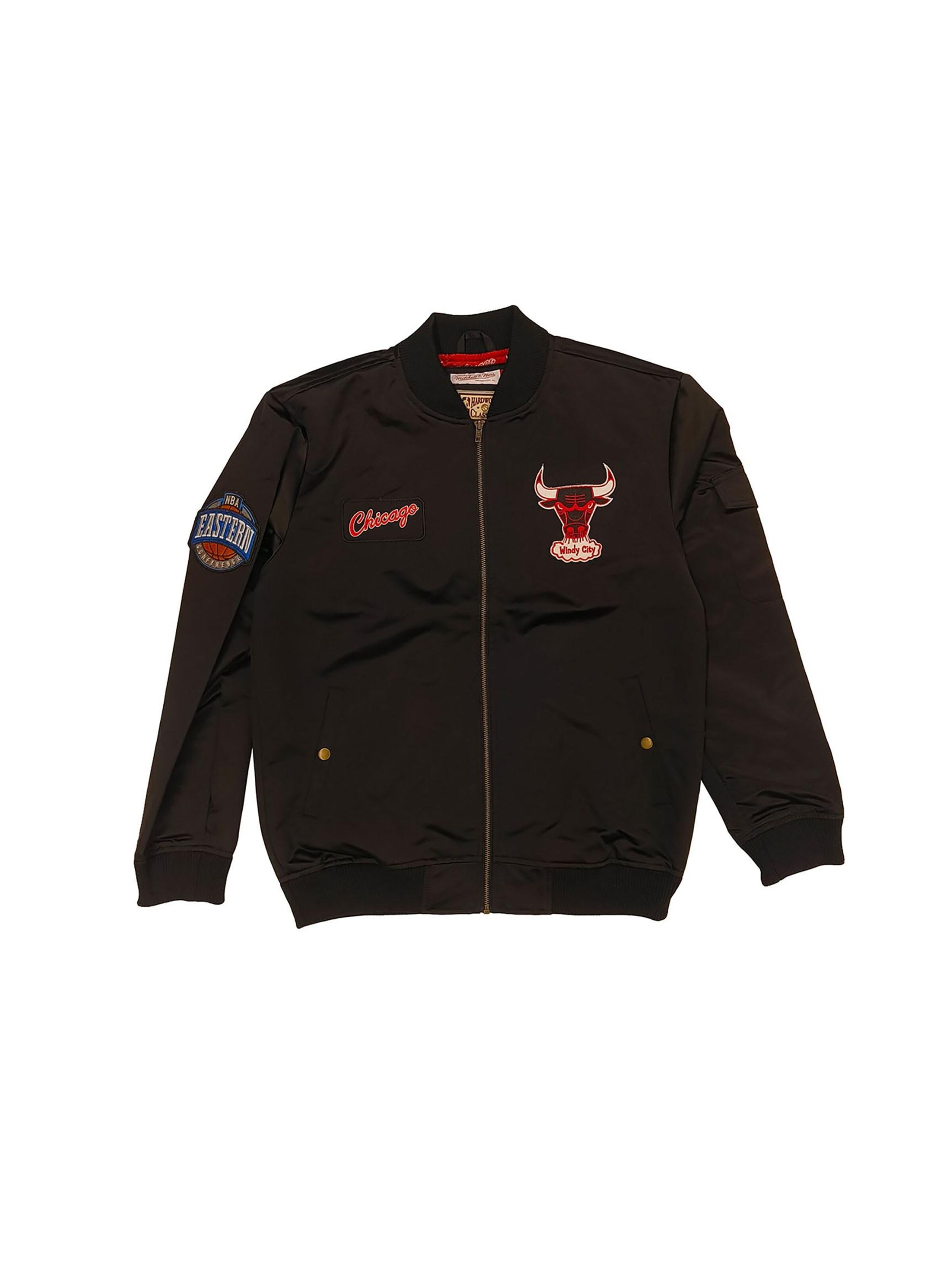 Mitchell & Ness Übergangsjacke 'Chicago Bulls' in Schwarz: Vorderseite