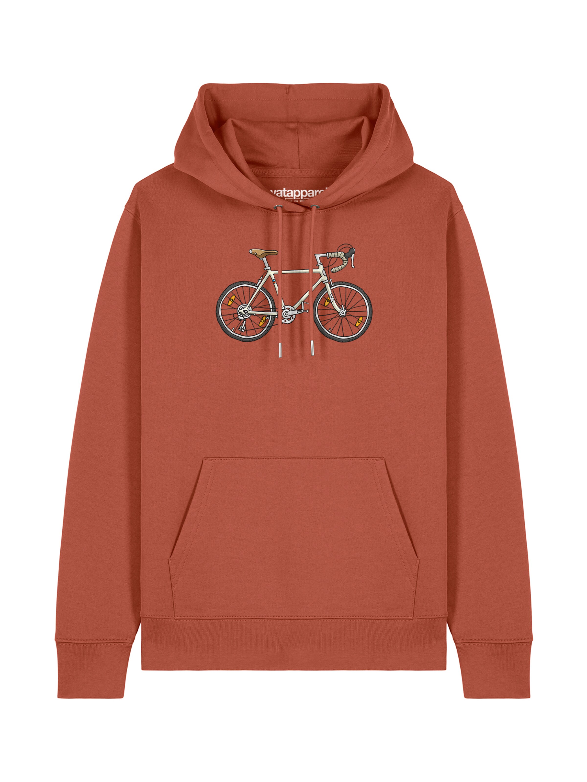Watapparel Sweatshirt 'Doodle Bike' in Bruin: voorkant