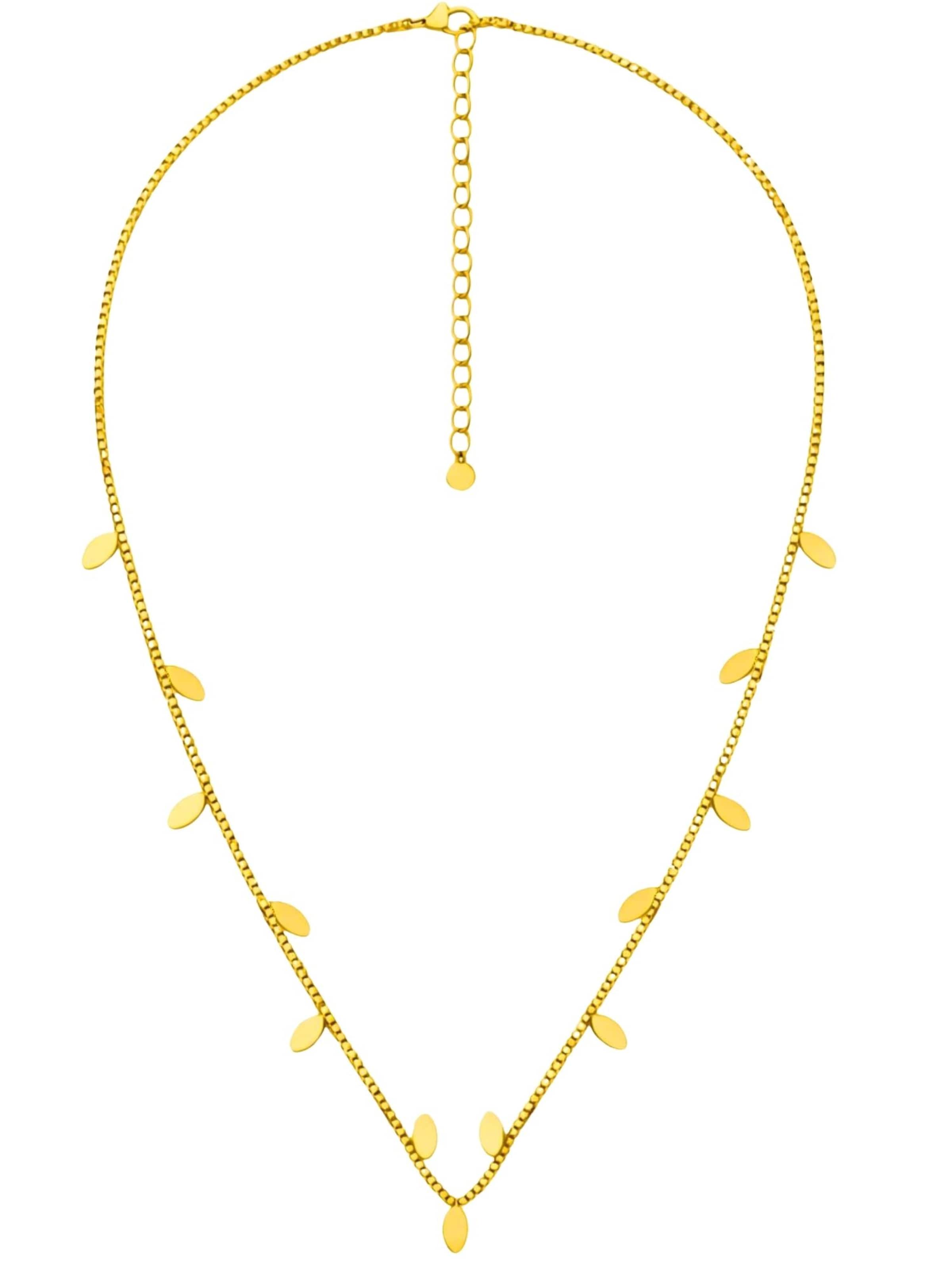 BS Schmuckdesign Necklace 'Leaf' in Gold: front