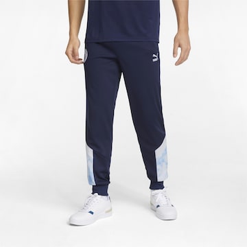 PUMA Tapered Workout Pants 'Man City' in Blue: front