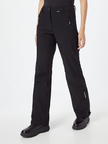 ICEPEAK Regular Workout Pants 'FRECHEN' in Black: front