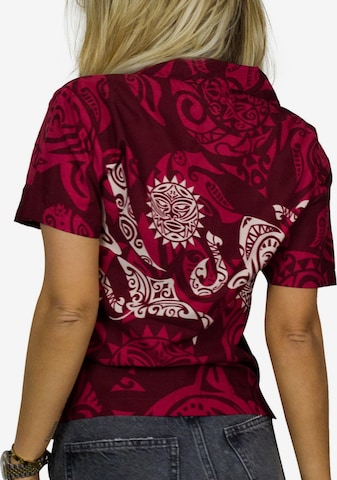 King Kameha Bluse 'Maori Chest' in Rot