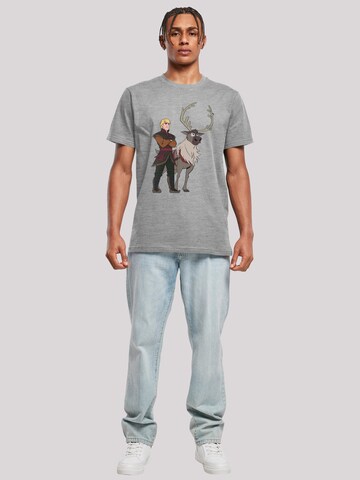 T-Shirt 'Disney Frozen 2 Sven And Kristoff' F4NT4STIC en gris