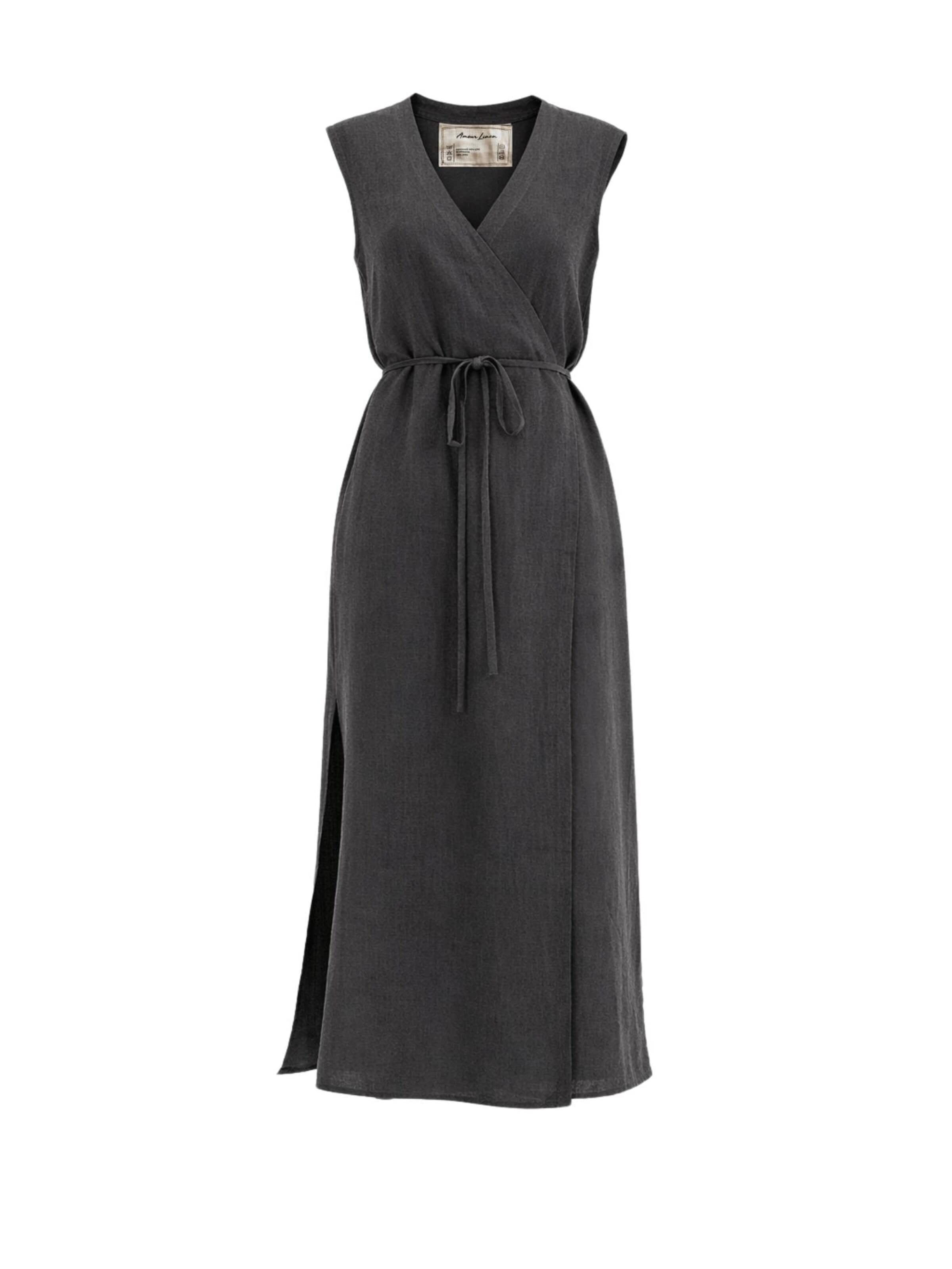 Robe d’été 'Aurora' AmourLinen en gris : devant