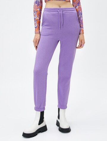 Koton Tapered Pants in Purple: front
