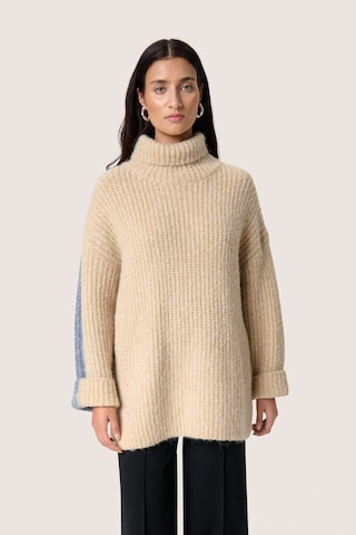 SOAKED IN LUXURY Sweater 'SLPleoni' in Beige: front